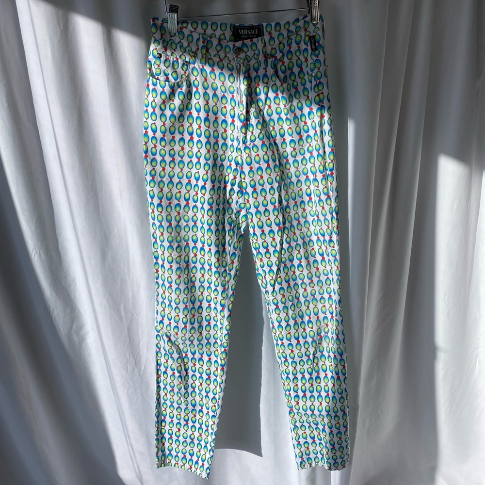 Vintage Versace Y2K vintage printed all over print 90s high waisted pants